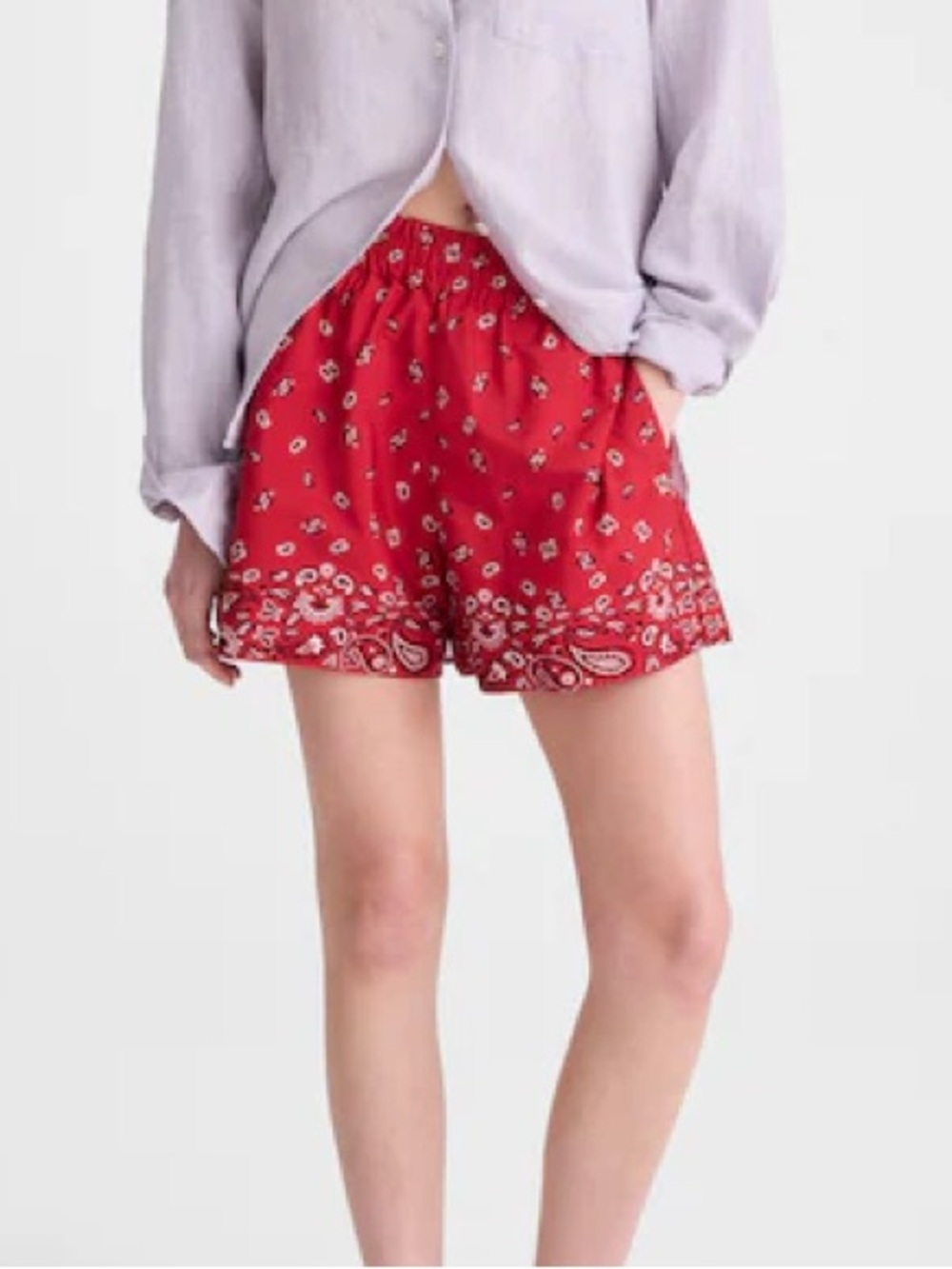 Madewell Red Bandana-Print Shorts